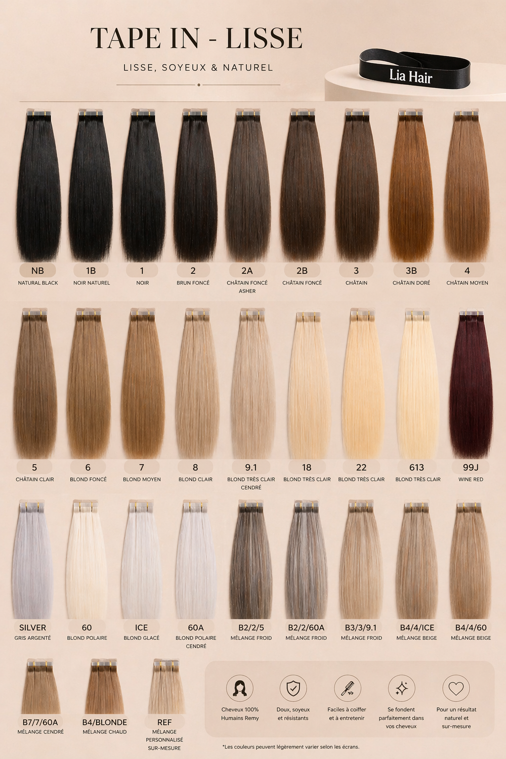 Tape in couleur claire